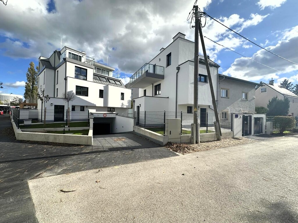 Strassenansicht Wohnhaus/Garagenein- und Ausfahrt