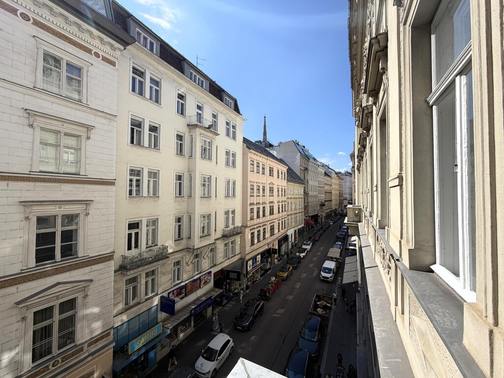 Ausblick vom strassenseitigem Balkon