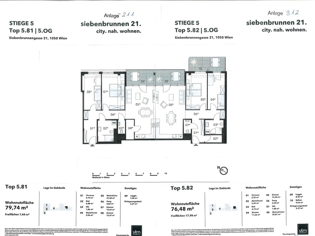 Verkaufsplan - Wohnungsplan Top 81+82
