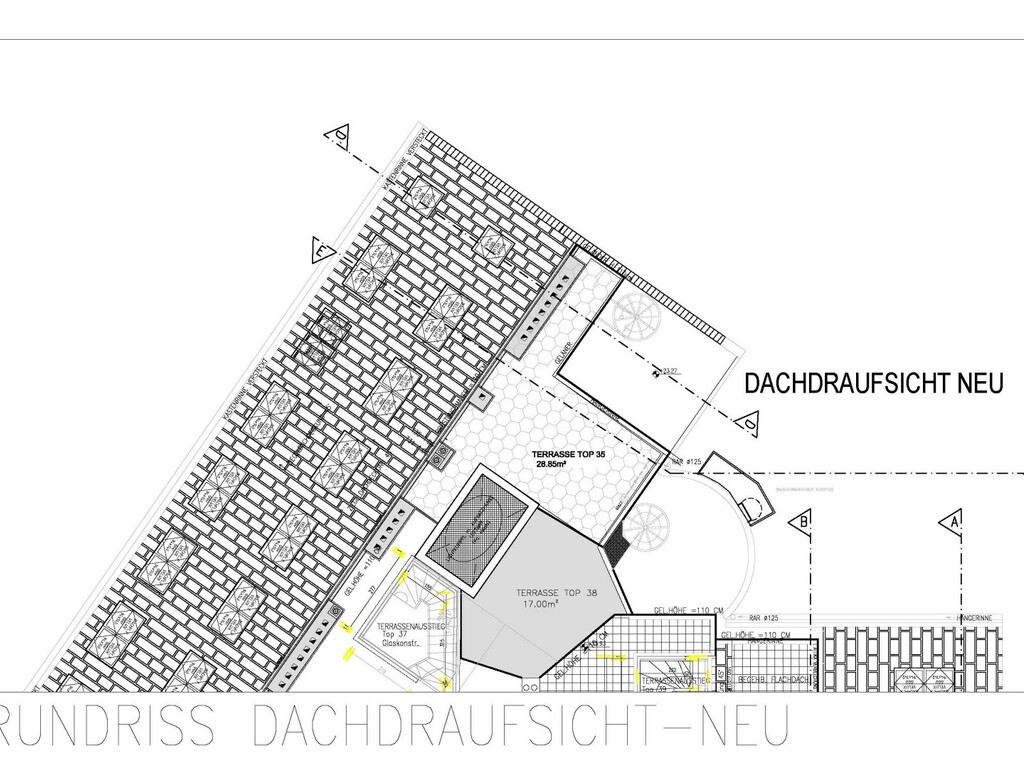 Plan Dachdraufsicht - Terrasse